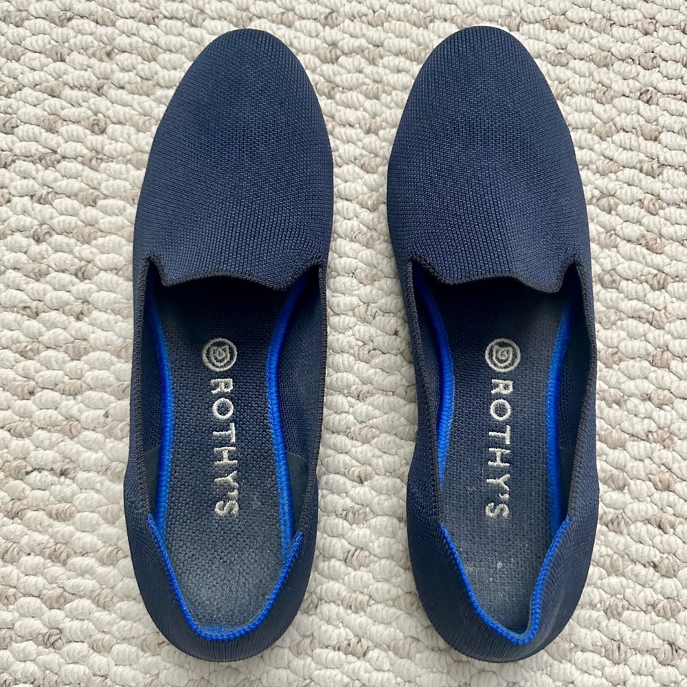 Rothy's Navy Blue Loafers Slip-Ons Size 10.5